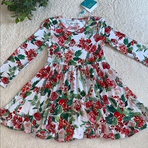 NWT Posh Peanut Beatrix Ruffled Twirl Dress 3/4 Holiday Bamboo